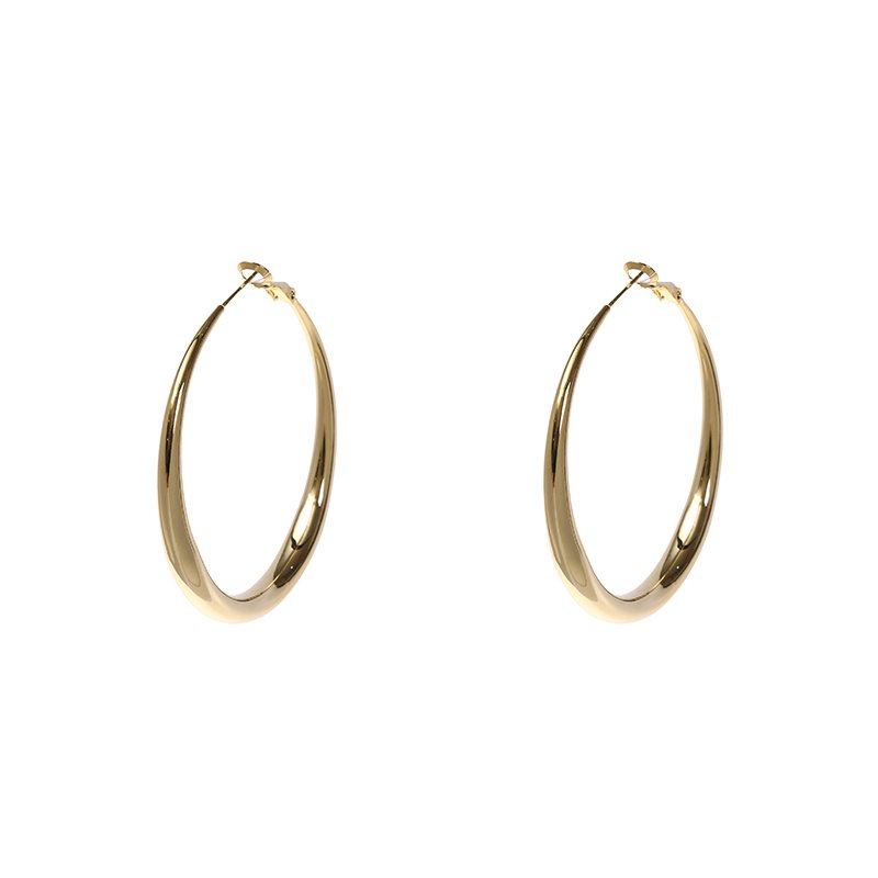 עגילי חישוק זהב גלי